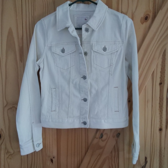 SO Jackets & Blazers - SO-White Denim Jacket with Pockets Junior/Women's Size XS